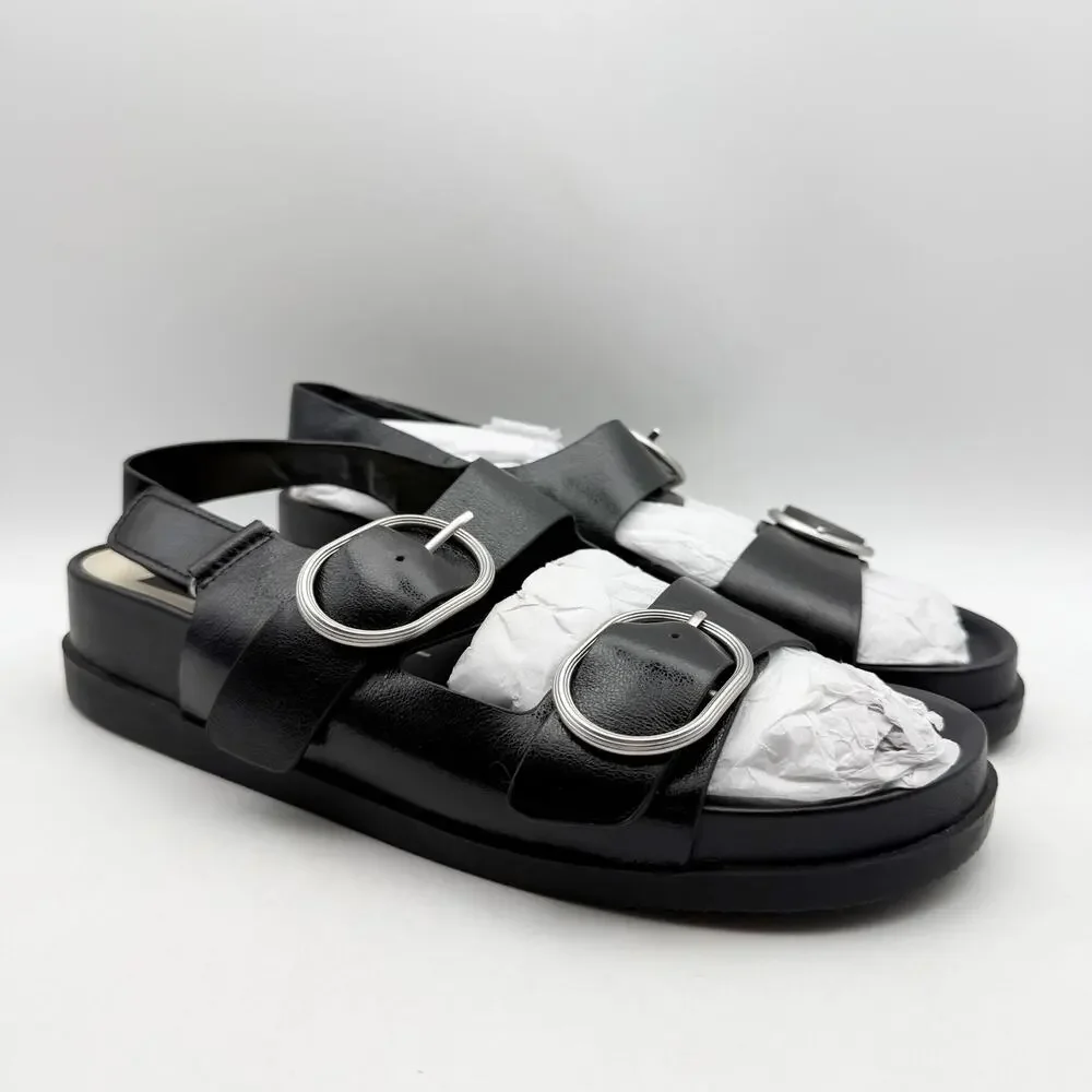 Dolce Vita Womens Starla Platform Sandals Size 10 Black Silver NWOB